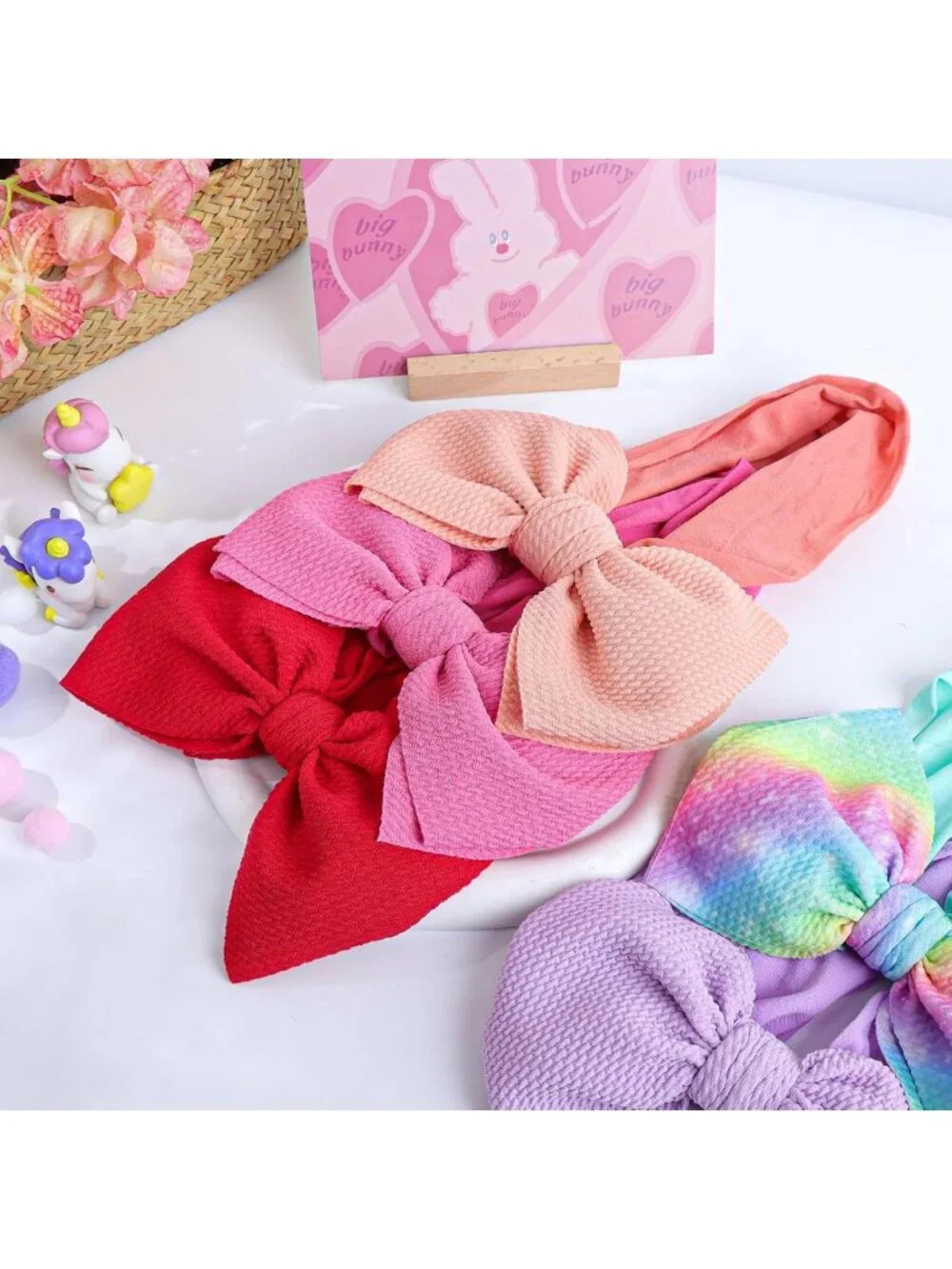 Handmade Baby Headbands - Elastic Nylon Hairbands with Bows for Newborns